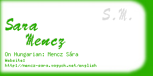sara mencz business card